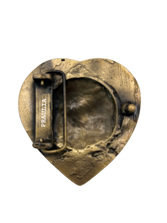 Hebilla Corazón Canela Bronce